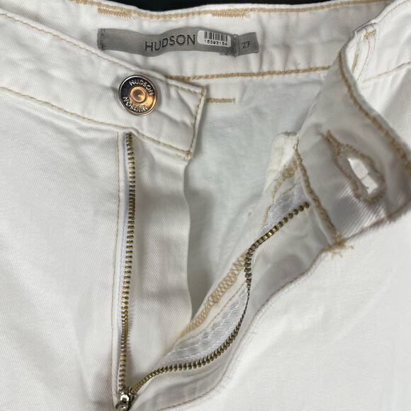 Hudson High-Rise Welt Pocket Cargo Wide Leg Jean White Sz 27 - Picture 11 of 14